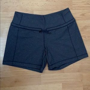 Lululemon high waisted grey drawstring shorts